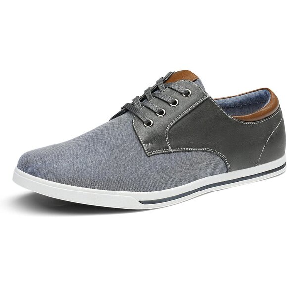 Bruno Marc Men Grey Sneakers Canvas Synthetic Lace Up Comfortable Casual Shoes - Picture 3 of 9